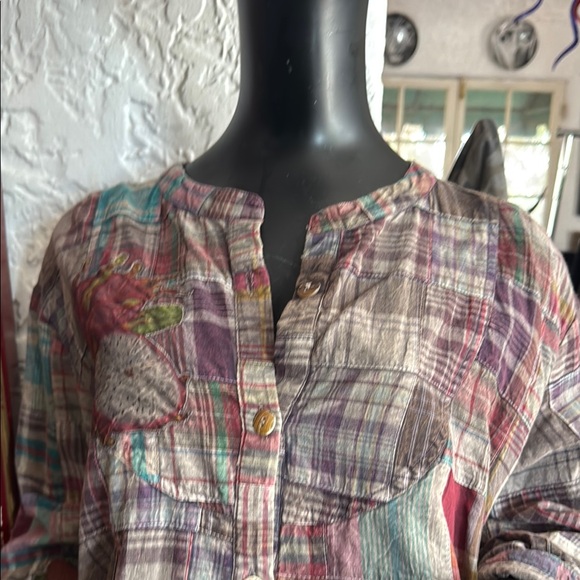 Colorful Plaid Button-Up Shirt - Picture 2 of 9